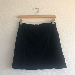 FREE PEOPLE Suede Black Mini Skirt
